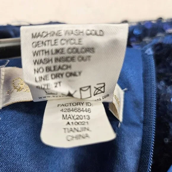 American Princess Girls Toddler 2T Blue Sleeveless Ball Gown Special Occasion - Picture 7 of 9